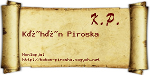 Káhán Piroska névjegykártya